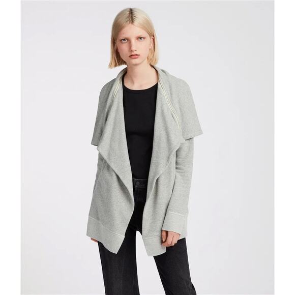 Allsaints Mila Dahlia Sweatshirt Cardigan Size XS Grey Oversized Knit Emo Grunge - Picture 11 of 14